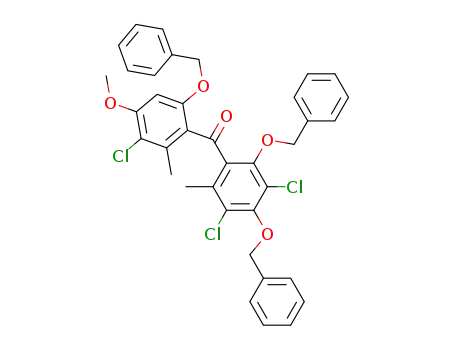 2,2',4-tribenzyloxy-3,5,5'-trichloro-4'-methoxy-6,6'-dimethylbenzophenone