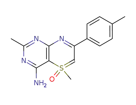 Molecular Structure of 107325-98-4 (2,5-Dimethyl-7-p-tolylpyrimido<5,4-b><1λ<sup>4</sup>,4>thiazin-4-amin-5-oxid)