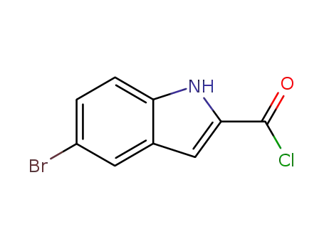Molecular Structure of 95538-32-2 (1H-INDOLE-2-CARBONYL CHLORIDE,5-BROMO)