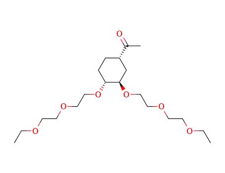 Molecular Structure of 133146-43-7 (1-{(1S,3R,4R)-3,4-Bis-[2-(2-ethoxy-ethoxy)-ethoxy]-cyclohexyl}-ethanone)