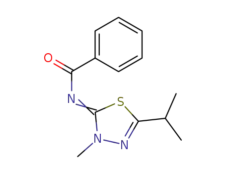 Molecular Structure of 76401-78-0 (N-[5-Isopropyl-3-methyl-3H-[1,3,4]thiadiazol-(2Z)-ylidene]-benzamide)