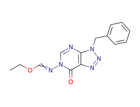 1-Benzyl-4,5-dihydro-5-ethoxymethylenamino-1,2,3-triazolo<4,5-d>pyrimidin-4-one