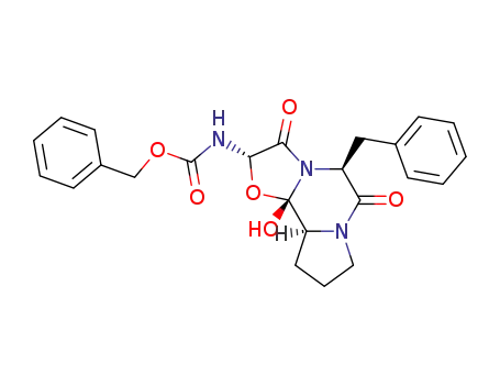 (2S,5S,10aS,10bS)-2-Benzyloxycarbonylamino-5-benzyl-10b-hydroxy-3,6-dioxo-octahydro-8H-oxazolo(3,2-a)-pyrrolo(2,1-c)-pyrazin