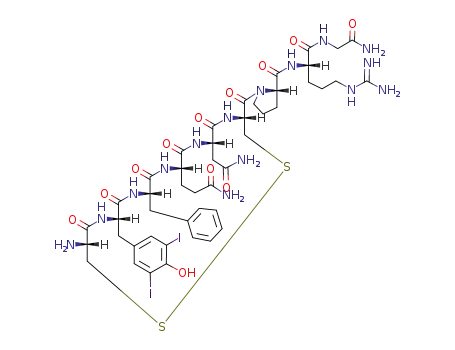 Molecular Structure of 63441-67-8 ((3,5-DIIODO-TYR2,ARG8)-VASOPRESSIN)