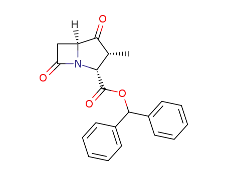 Molecular Structure of 177770-33-1 ((2R,3R,5S)-3-Methyl-4,7-dioxo-1-aza-bicyclo[3.2.0]heptane-2-carboxylic acid benzhydryl ester)