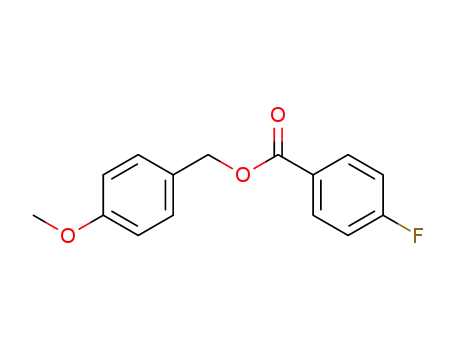 Molecular Structure of 90172-18-2 (Benzoic acid, 4-fluoro-, (4-methoxyphenyl)methyl ester)
