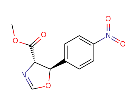 Molecular Structure of 141366-84-9 (methyl (4S,5R)-5-(4-nitrophenyl)-4,5-dihydro-1,3-oxazole-4-carboxylate)