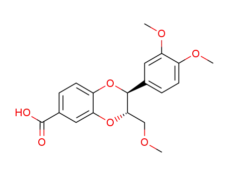 Molecular Structure of 100100-76-3 ((2RS,3RS)-2-(3,4-Dimethoxyphenyl)-3-methoxymethyl-1,4-benzodioxan-6-carbonsaeure)