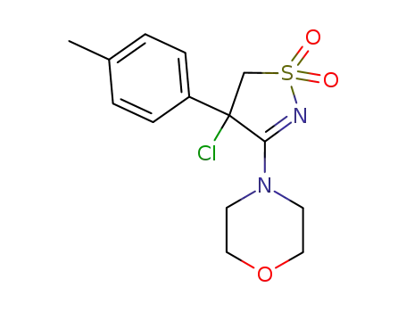 Molecular Structure of 141855-67-6 (Morpholine,
4-[4-chloro-4,5-dihydro-4-(4-methylphenyl)-1,1-dioxido-3-isothiazolyl]-)