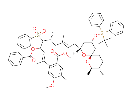 2-{(1E,7E)-(R)-4-Benzenesulfonyl-3-benzoyloxy-9-[(2R,4S,6R,8R,9S)-4-(tert-butyl-diphenyl-silanyloxy)-8,9-dimethyl-1,7-dioxa-spiro[5.5]undec-2-yl]-1,5,7-trimethyl-nona-1,7-dienyl}-4-methoxy-5-methyl-benzoic acid methyl ester