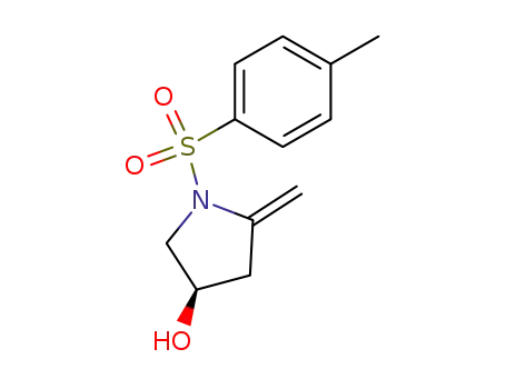 Molecular Structure of 141850-28-4 (3-Pyrrolidinol, 5-methylene-1-[(4-methylphenyl)sulfonyl]-, (R)-)