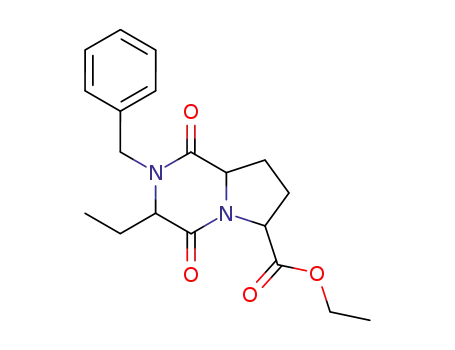 Pyrrolo[1,2-a]pyrazine-6-carboxylic acid,
3-ethyloctahydro-1,4-dioxo-2-(phenylmethyl)-, ethyl ester