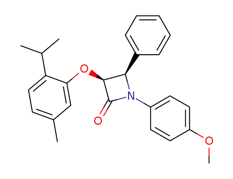 Molecular Structure of 100289-61-0 ((3S,4R)-3-(2-Isopropyl-5-methyl-phenoxy)-1-(4-methoxy-phenyl)-4-phenyl-azetidin-2-one)