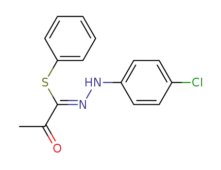 Molecular Structure of 112374-92-2 (Propanehydrazonothioic acid, N-(4-chlorophenyl)-2-oxo-, phenyl ester)