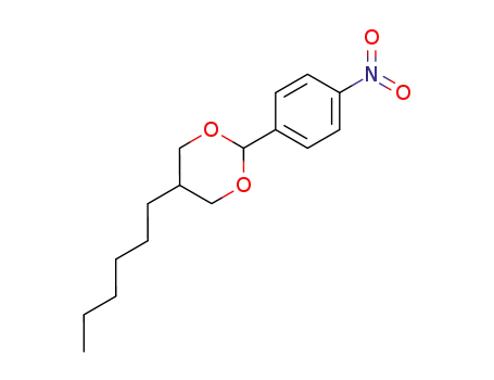 Molecular Structure of 81221-26-3 (1,3-Dioxane, 5-hexyl-2-(4-nitrophenyl)-, trans-)