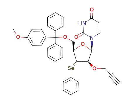 1-(5'-O-(MMTr)-2'-O-(2-propynyl)-3'-deoxy-3'-phenylseleno-β-D-arabinofuranosyl)uracil