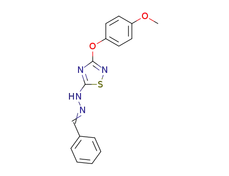 Molecular Structure of 111659-22-4 (Benzaldehyde, [3-(4-methoxyphenoxy)-1,2,4-thiadiazol-5-yl]hydrazone)