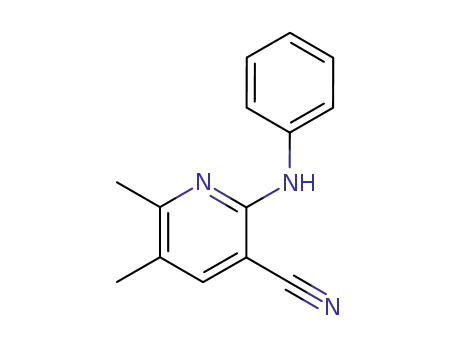 Molecular Structure of 82756-25-0 (3-Pyridinecarbonitrile, 5,6-dimethyl-2-(phenylamino)-)