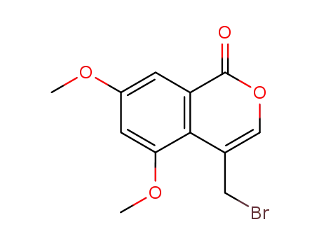 Molecular Structure of 66074-74-6 (1H-2-Benzopyran-1-one, 4-(bromomethyl)-5,7-dimethoxy-)