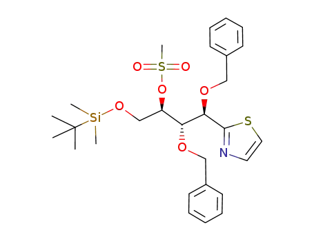 Methanesulfonic acid (1R,2S,3R)-2,3-bis-benzyloxy-1-(tert-butyl-dimethyl-silanyloxymethyl)-3-thiazol-2-yl-propyl ester