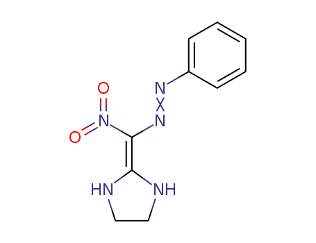 Molecular Structure of 73923-25-8 (Imidazolidine, 2-[nitro(phenylazo)methylene]-)