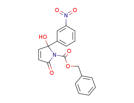 Molecular Structure of 80173-90-6 (2-Hydroxy-2-(3-nitro-phenyl)-5-oxo-2,5-dihydro-pyrrole-1-carboxylic acid benzyl ester)