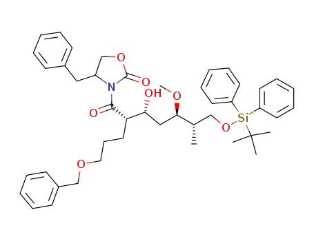 4-Benzyl-3-[(2S,3R,5R,6S)-2-(3-benzyloxy-propyl)-7-(tert-butyl-diphenyl-silanyloxy)-3-hydroxy-5-methoxy-6-methyl-heptanoyl]-oxazolidin-2-one