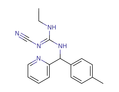 Molecular Structure of 75904-05-1 (Guanidine, N-cyano-N'-ethyl-N''-[(4-methylphenyl)-2-pyridinylmethyl]-)