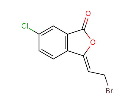 Molecular Structure of 88238-50-0 (1(3H)-Isobenzofuranone, 3-(2-bromoethylidene)-6-chloro-, (Z)-)