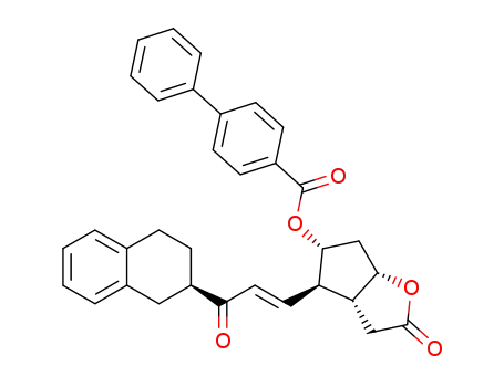 Biphenyl-4-carboxylic acid (3aR,4R,5R,6aS)-2-oxo-4-((E)-3-oxo-3-(R)-1,2,3,4-tetrahydro-naphthalen-2-yl-propenyl)-hexahydro-cyclopenta[b]furan-5-yl ester