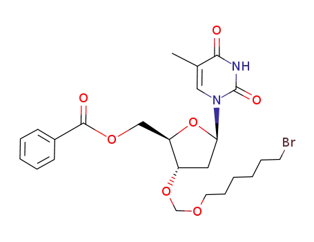 Benzoic acid (2R,3S,5R)-3-(6-bromo-hexyloxymethoxy)-5-(5-methyl-2,4-dioxo-3,4-dihydro-2H-pyrimidin-1-yl)-tetrahydro-furan-2-ylmethyl ester