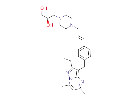 (R)-3-(4-{(E)-3-[4-(2-ethyl-5,7-dimethylpyrazolo[1,5-a]pyrimidin-3-ylmethyl)phenyl]allyl}piperazin-1-yl)propane-1,2-diol