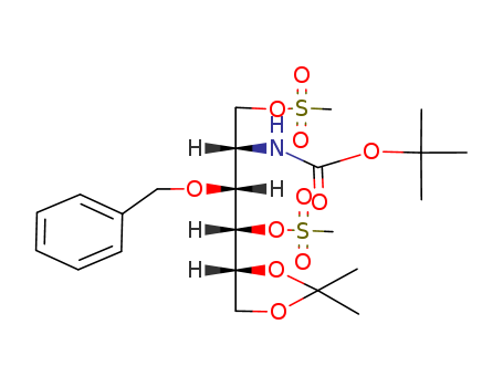 2-DEOXY-2-[[(1,1-DIMETHYLETHOXY)CARBONYL]AMINO]-5,6-O-(ISOPROPYLIDENE)-3-O-BENZYL-D-GLUCITOL 1,4-DIMETHANESULFONATE