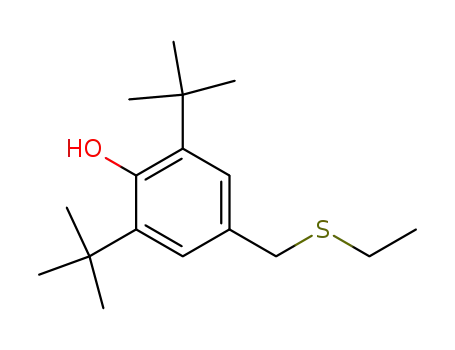 Molecular Structure of 20580-41-0 (Phenol, 2,6-bis(1,1-dimethylethyl)-4-[(ethylthio)methyl]-)