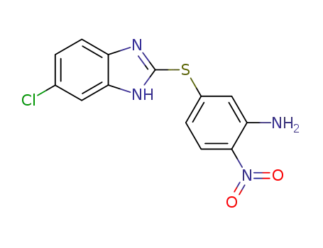 Molecular Structure of 89028-83-1 (Benzenamine, 5-[(5-chloro-1H-benzimidazol-2-yl)thio]-2-nitro-)