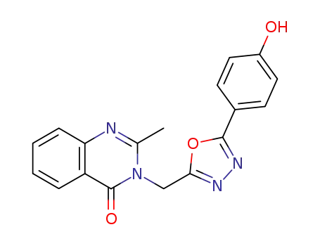Molecular Structure of 106924-06-5 (2-methyl-3-{[5-(4-oxocyclohexa-2,5-dien-1-ylidene)-4,5-dihydro-1,3,4-oxadiazol-2-yl]methyl}quinazolin-4(3H)-one)
