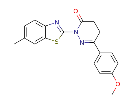 Molecular Structure of 112518-02-2 (6-(4-methoxyphenyl)-2-(6-methyl-1,3-benzothiazol-2-yl)-4,5-dihydropyridazin-3(2H)-one)