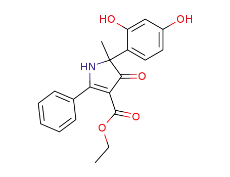 Molecular Structure of 83392-48-7 (ethyl 5-(2,4-dihydroxyphenyl)-5-methyl-4-oxo-2-phenyl-4,5-dihydro-1H-pyrrole-3-carboxylate)