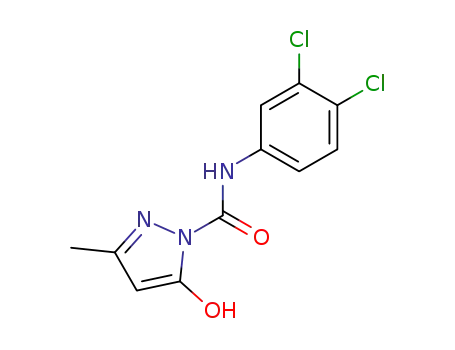 Molecular Structure of 85220-08-2 (5-Hydroxy-3-methyl-pyrazole-1-carboxylic acid (3,4-dichloro-phenyl)-amide)