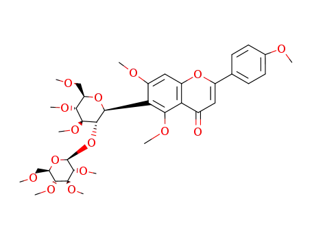 5,7-Dimethoxy-2-(4-methoxyphenyl)-6-[3-O,4-O,6-O-trimethyl-2-O-(2-O,3-O,4-O,6-O-tetramethyl-β-D-glucopyranosyl)-β-D-glucopyranosyl]-4H-1-benzopyran-4-one