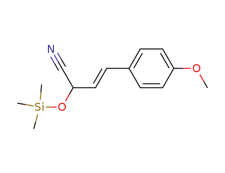 (E)-4-(4-methoxyphenyl)-2-((trimethylsilyl)oxy)but-3-enenitrile