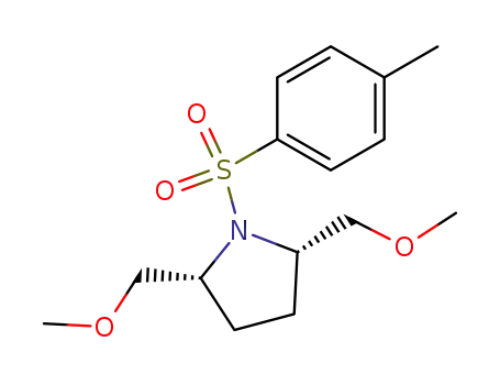 Molecular Structure of 145472-51-1 ((2R,5S)-2,5-Bis-methoxymethyl-1-(toluene-4-sulfonyl)-pyrrolidine)