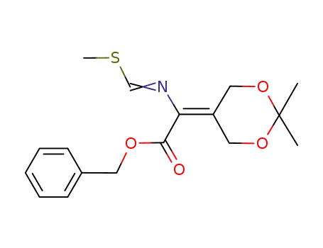 Acetic acid,
(2,2-dimethyl-1,3-dioxan-5-ylidene)[[(methylthio)methylene]amino]-,
phenylmethyl ester