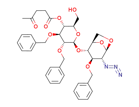4-Oxo-pentanoic acid (2R,3R,4S,5R,6S)-6-((1R,2S,3R,4R,5R)-4-azido-3-benzyloxy-6,8-dioxa-bicyclo[3.2.1]oct-2-yloxy)-4,5-bis-benzyloxy-2-hydroxymethyl-tetrahydro-pyran-3-yl ester