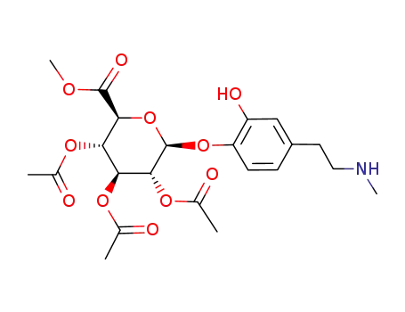 Molecular Structure of 106149-11-5 (epinine 4-O-(β-triacetylglucuronide methylester))