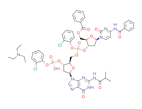 C<sub>49</sub>H<sub>46</sub>Cl<sub>2</sub>N<sub>8</sub>O<sub>16</sub>P<sub>2</sub>*C<sub>6</sub>H<sub>15</sub>N