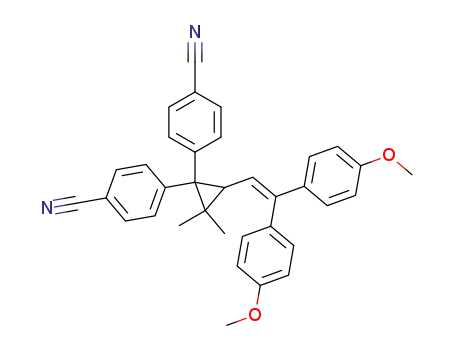 Molecular Structure of 67437-14-3 (4,4'-[3-[2,2-Bis(4-methoxyphenyl)vinyl]-2,2-dimethylcyclopropane-1,1-diyl]bisbenzonitrile)