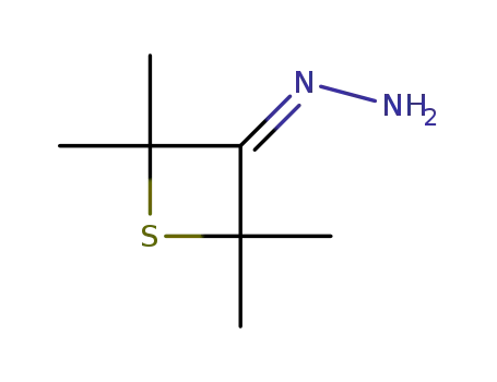 Molecular Structure of 89050-85-1 (3-Thietanone, 2,2,4,4-tetramethyl-, hydrazone)