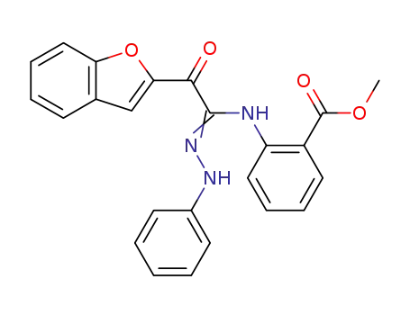 Molecular Structure of 141691-75-0 (Benzoic acid,
2-[[2-(2-benzofuranyl)-2-oxo-1-(2-phenylhydrazino)ethylidene]amino]-,
methyl ester)
