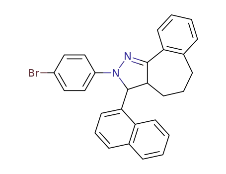 2-(p-bromophenyl)-3-(1-naphthyl)-2,3,3a,4,5,6-hexahydrobenzo<6,7>cyclohepta<1,2-c>pyrazole